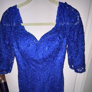Elegant Blue Lace Dress